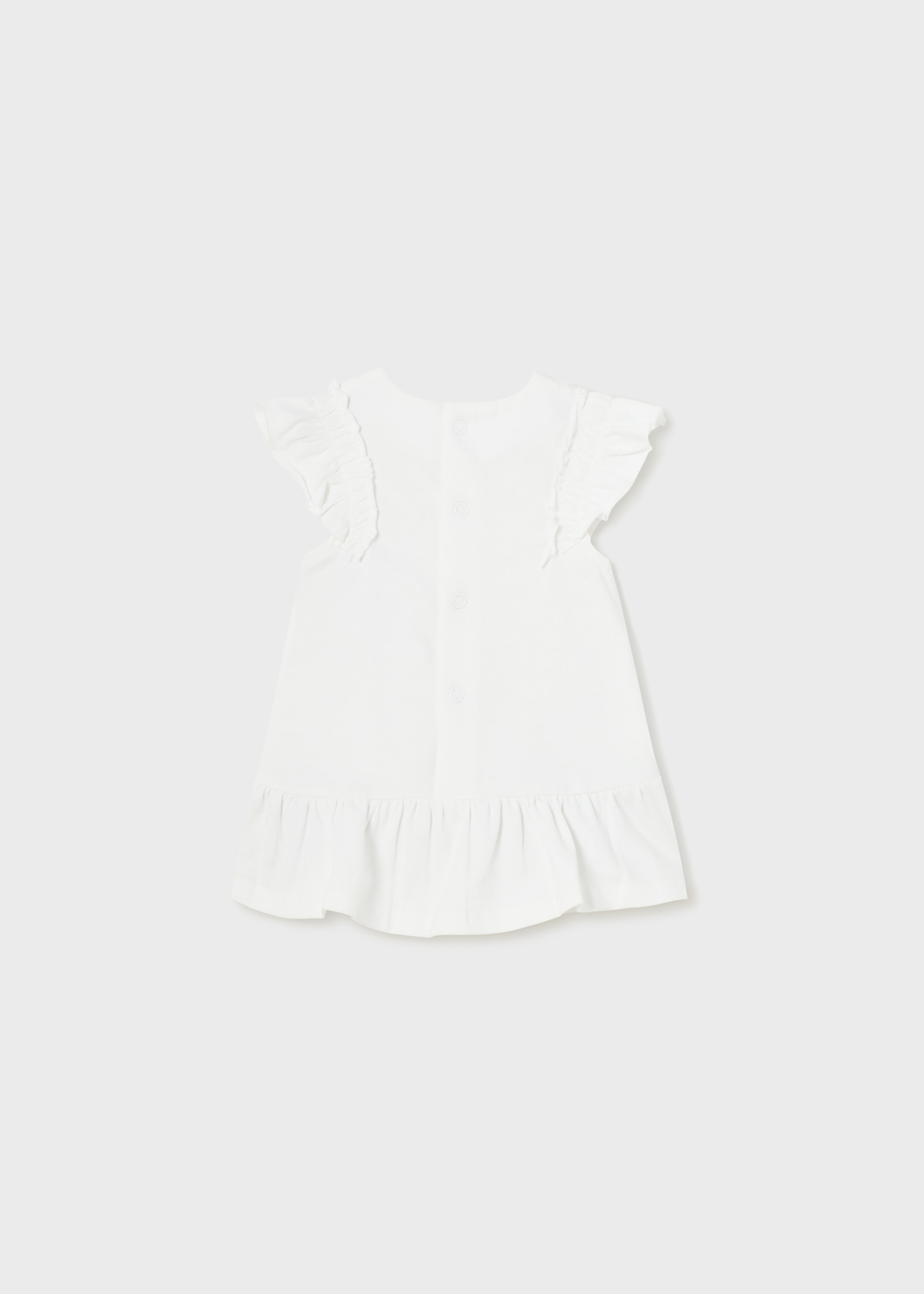 Vestido estampado em algodão sustentável para recém-nascido