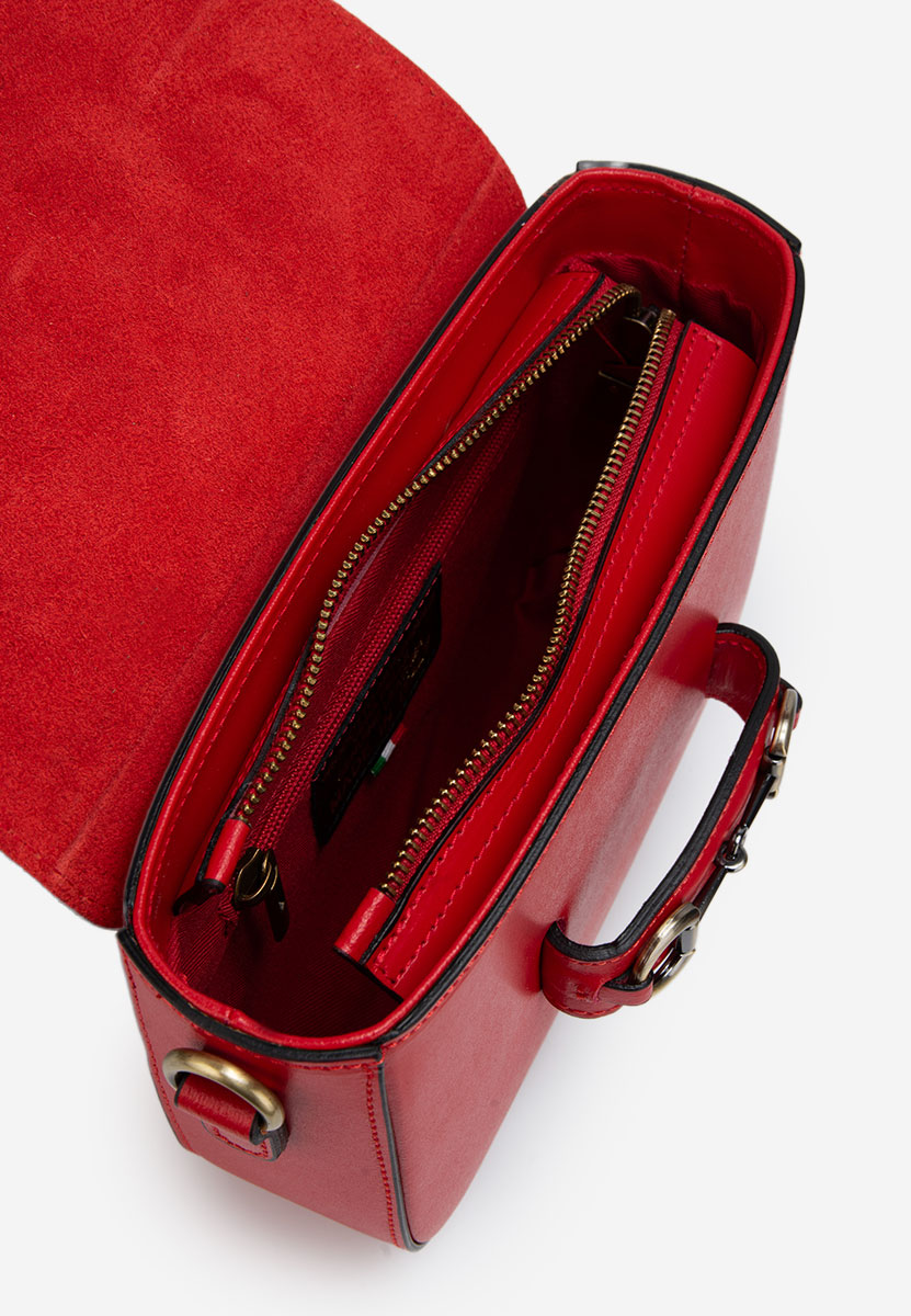 Sac en cuir naturel rouge Nissea
