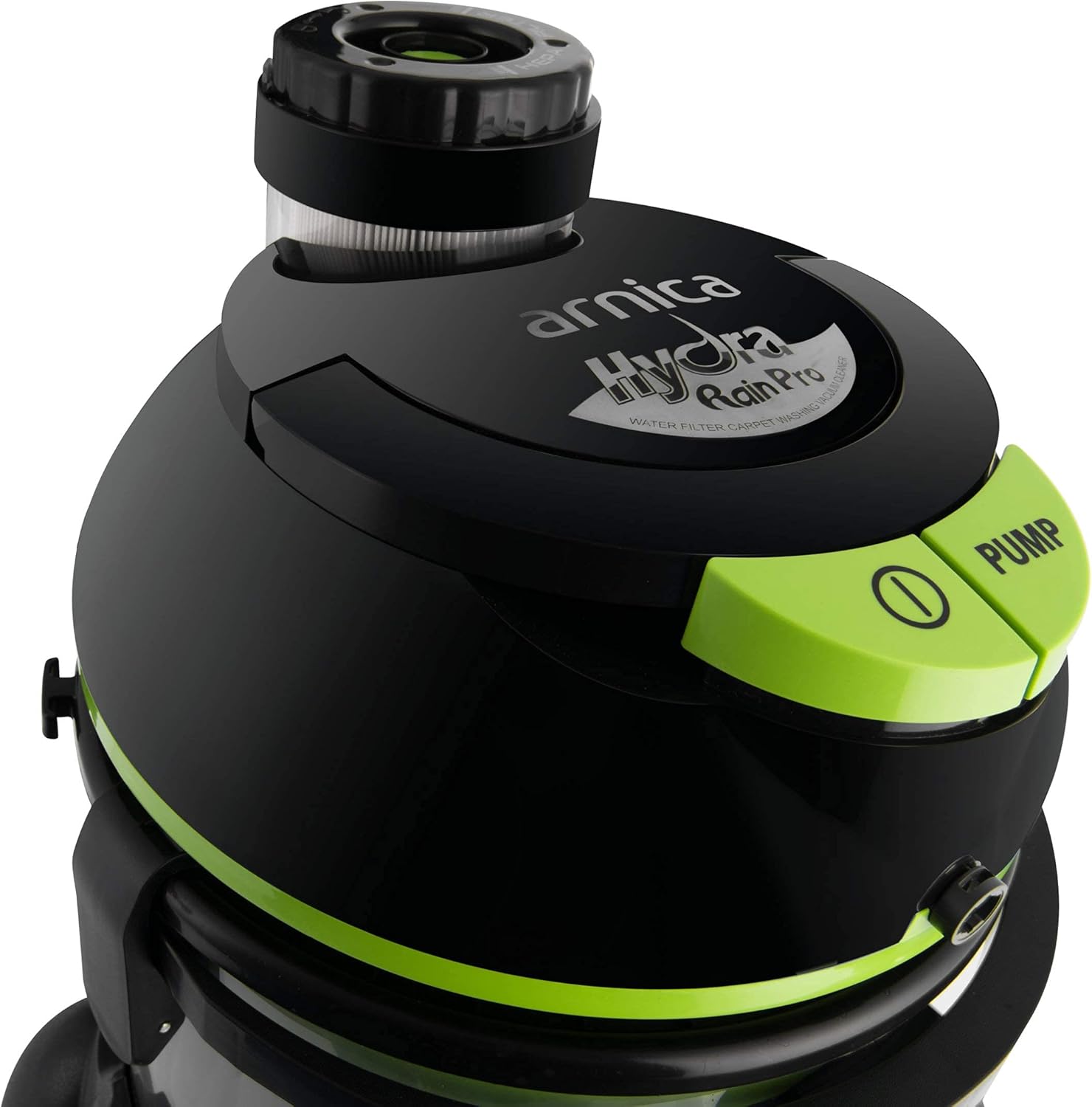 arnica Hydra Rain Pro - Waschsauger - 2400W - Wasserfilter HEPA13 - Nass Trocken Teppich Polster Hartboden Reinigung - 10L Frischwasser - 8,5L Schmutzwassertank - 8m Kabel