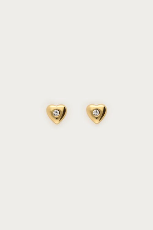 Studs met hartje en strass steen