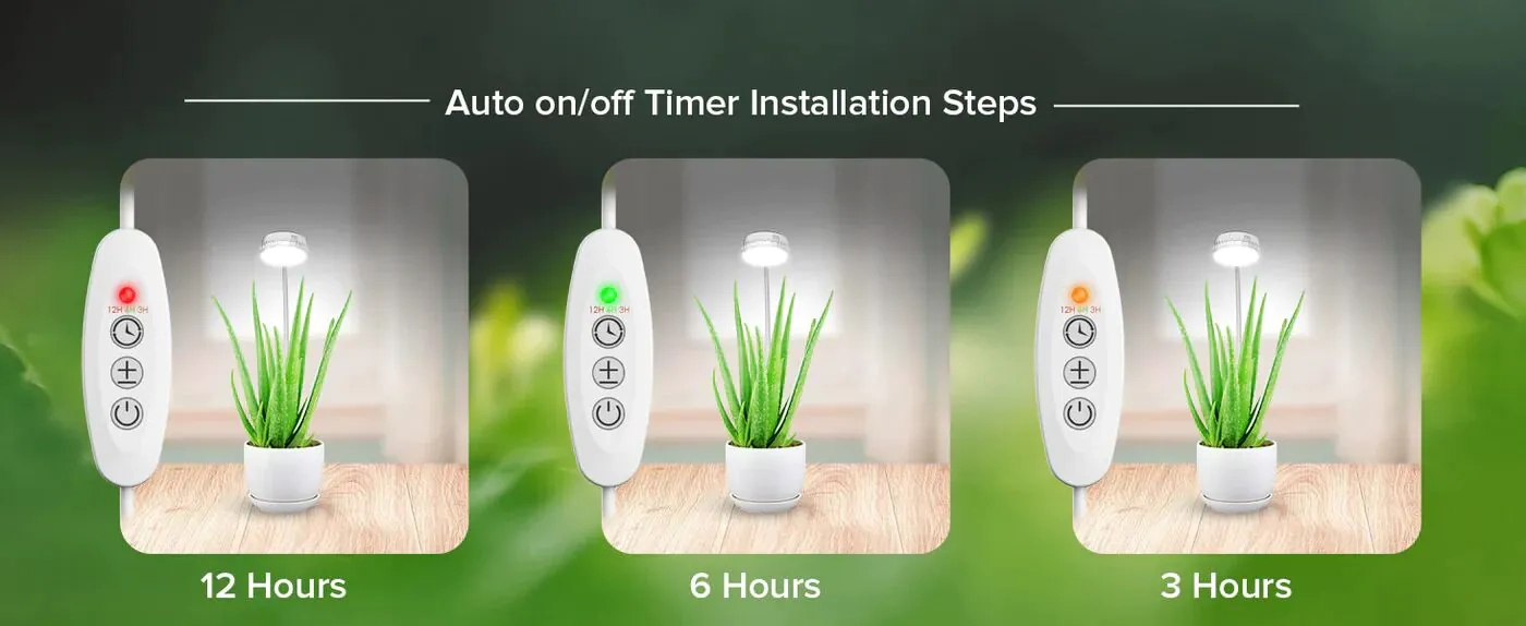 (5W) LED Pot Clip USB Pflanzen Licht Full Spectrum Dimmbares Wachstumslicht mit Timer für Pflanzen / Samen / Blüten (LE5540) - Tageslicht