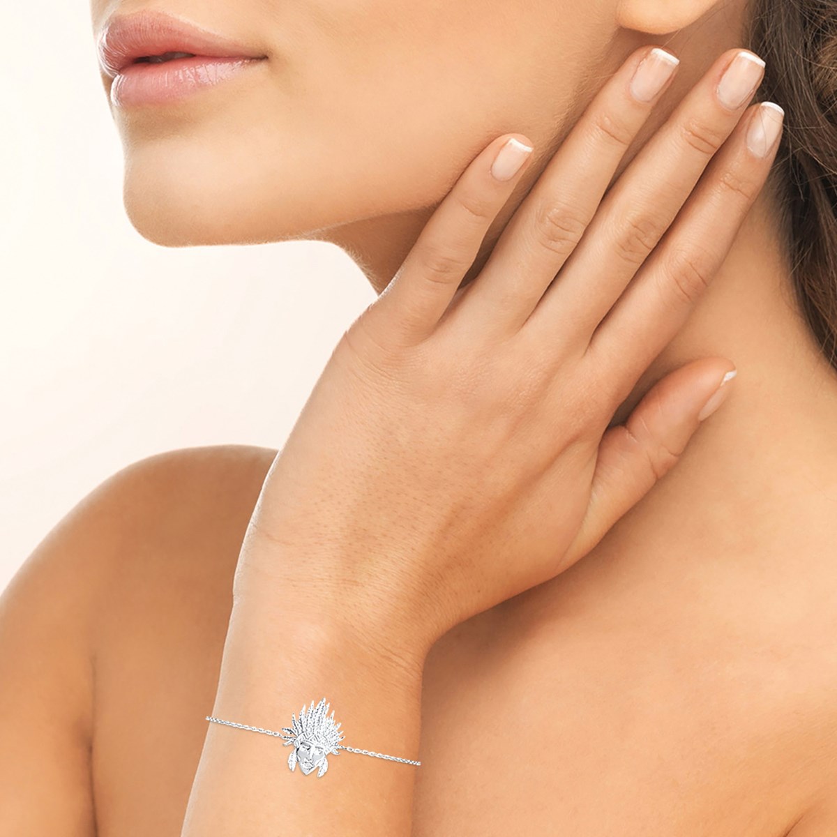 Bracelet Brillaxis Argent tête d'indien