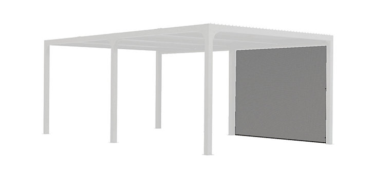 Rideau PVC gris clair 5,98 m pour pergola bioclimatique Habrita PER3660BI