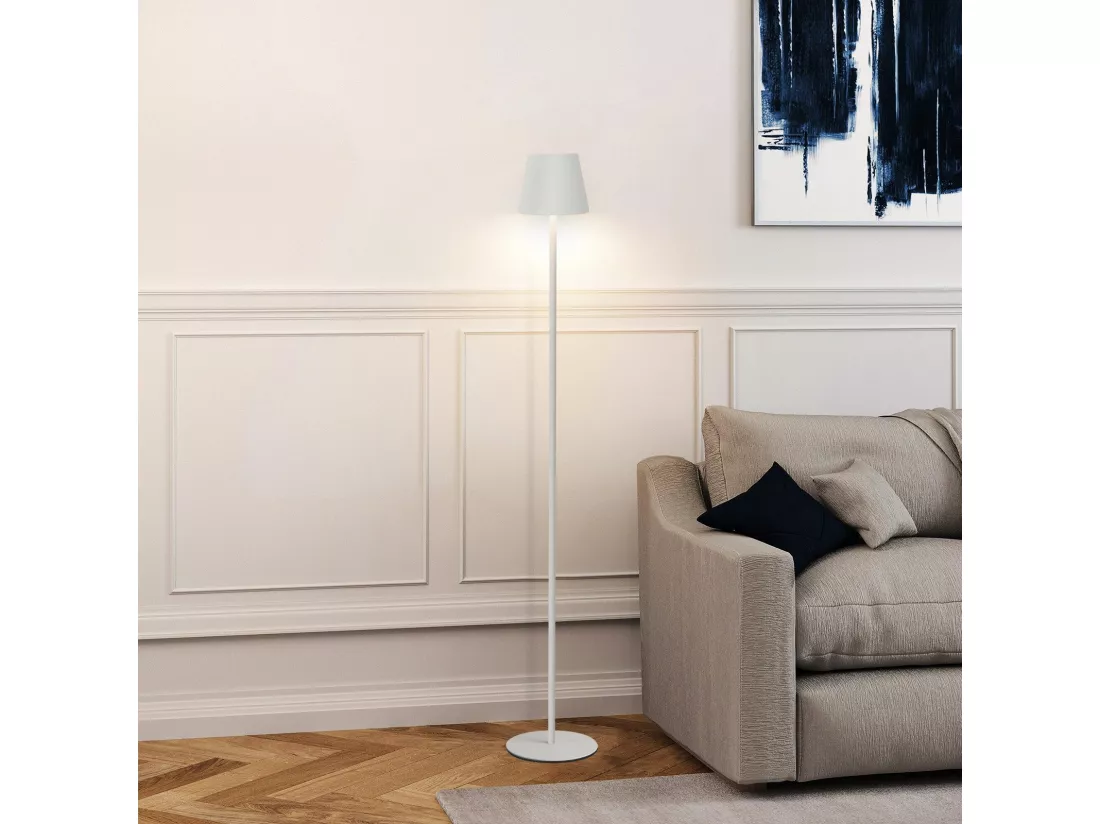NETTLIFE LED Lampadaire Noir Moderne Dimmable 125cm 3 températures de couleur USB Salon