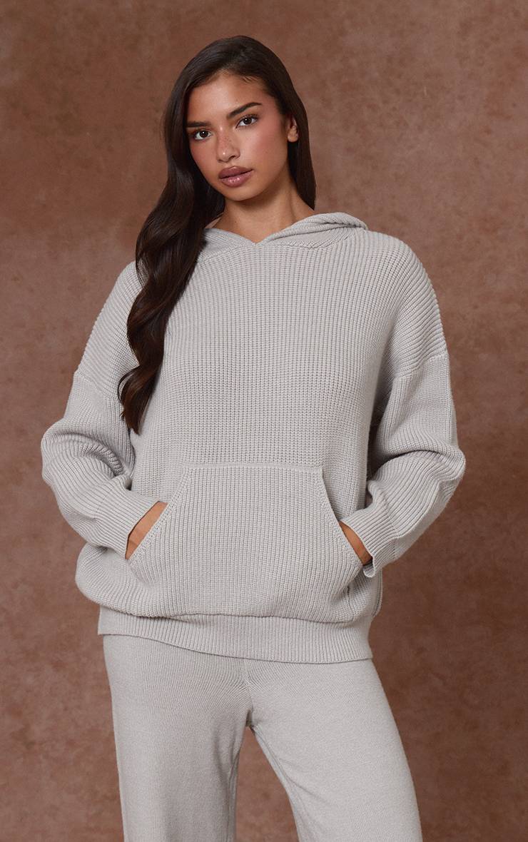 Gris Sweat À Casynthétiqueche Oversize En Maille