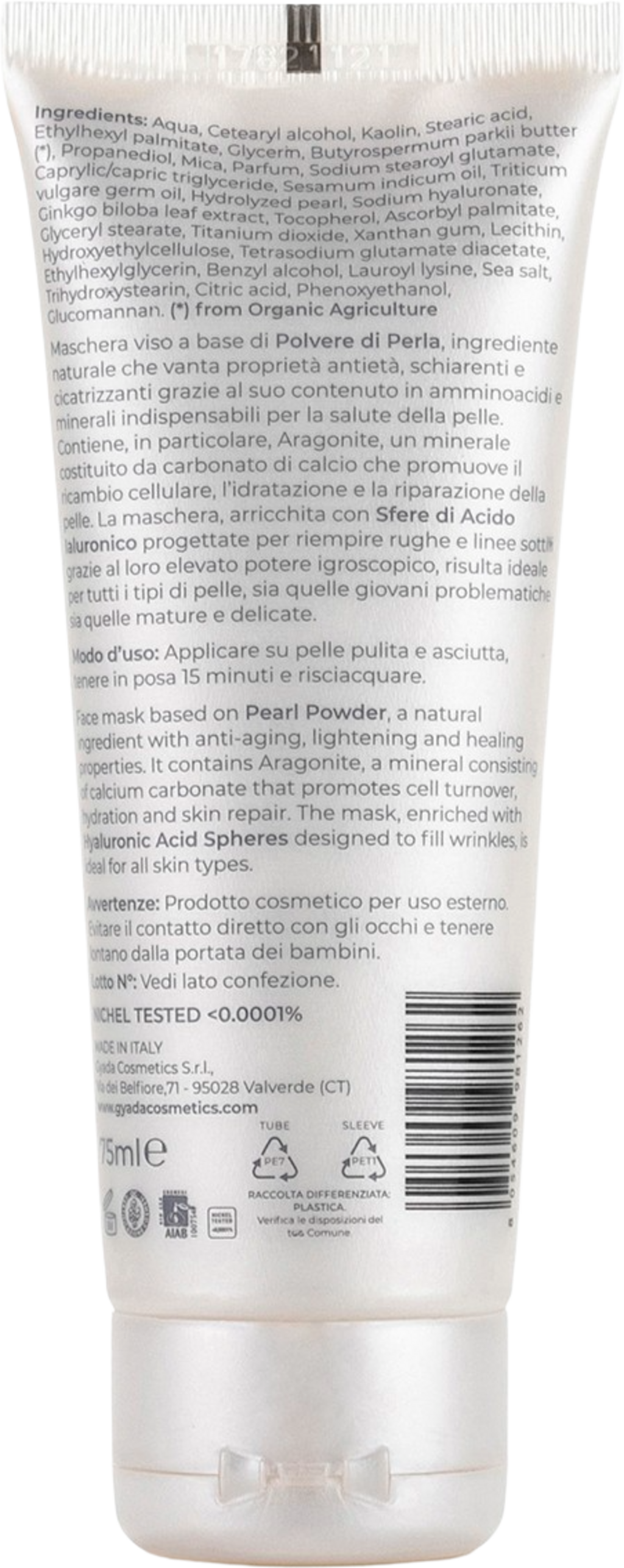 GYADA Cosmetics  Perlenpuder-Maske Weiß, 75 ml