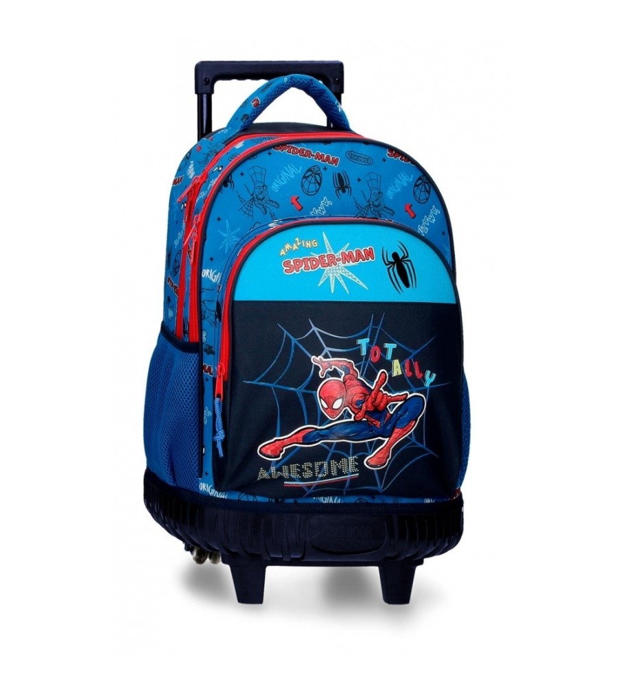 Mochila com Rodas Joumma Bags Homem-Aranha Totalmente Incrível 2R - Azul