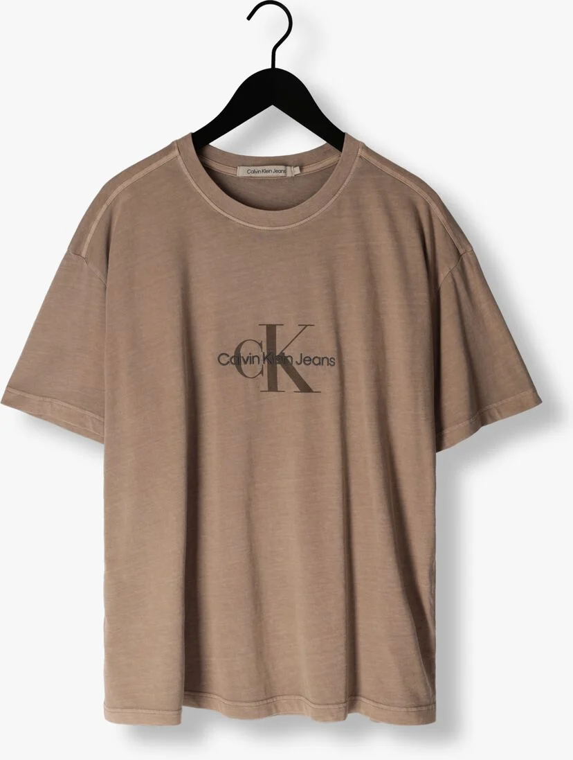 CALVIN KLEIN bruine calvin klein t-shirt monologo mineral dye tee