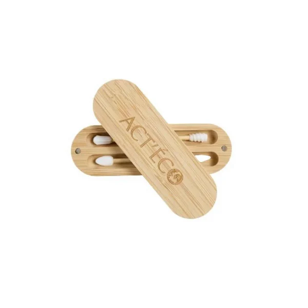 Act'éco Double Coton Tige Réutilisable en Bambou - Nettoyage oreille et maquillage 1 BOITE - 2 COTONS TIGES