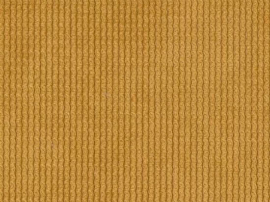 Grand canapé d'angle droit en tissu texturé jaune moutarde POGNI de Maison Céphy