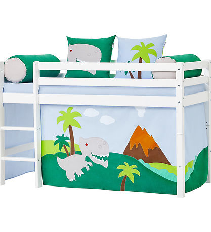 Hoppekids Forh?ng Til Halvh?j Seng - 70x160 cm - Dinosaur