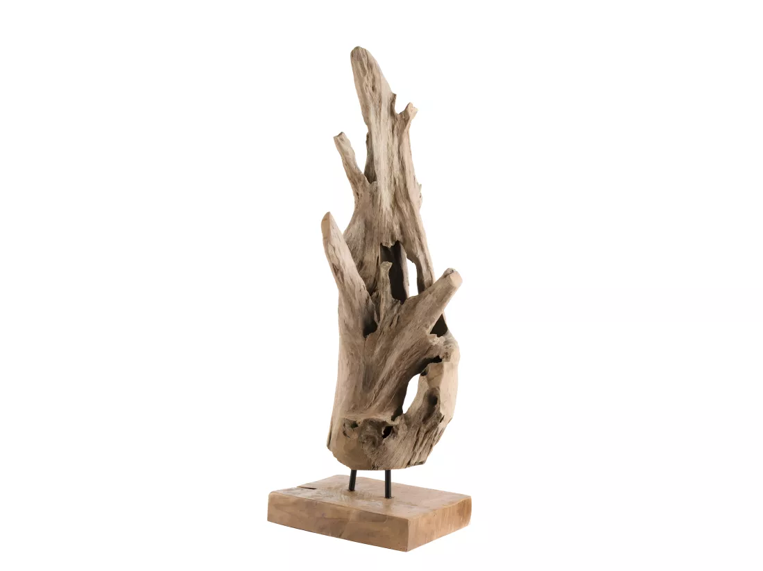 LALY - Objet décoration bois teck branche naturelle 'S'