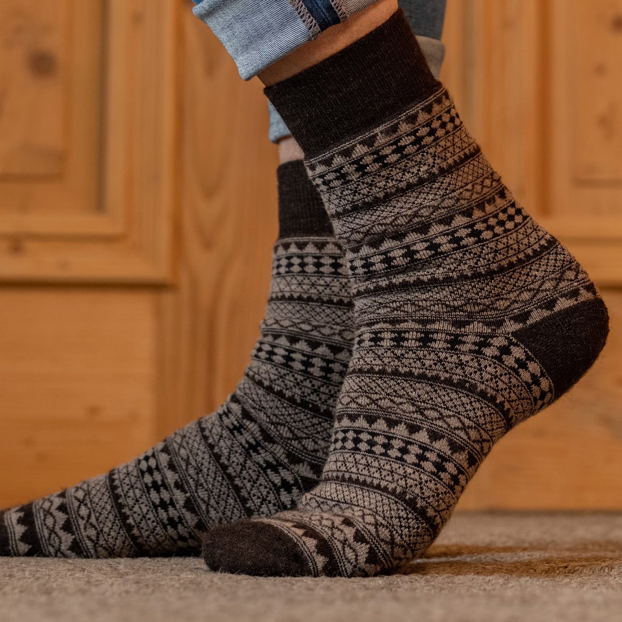 Frauen Socken Inga Wool Dark Brown