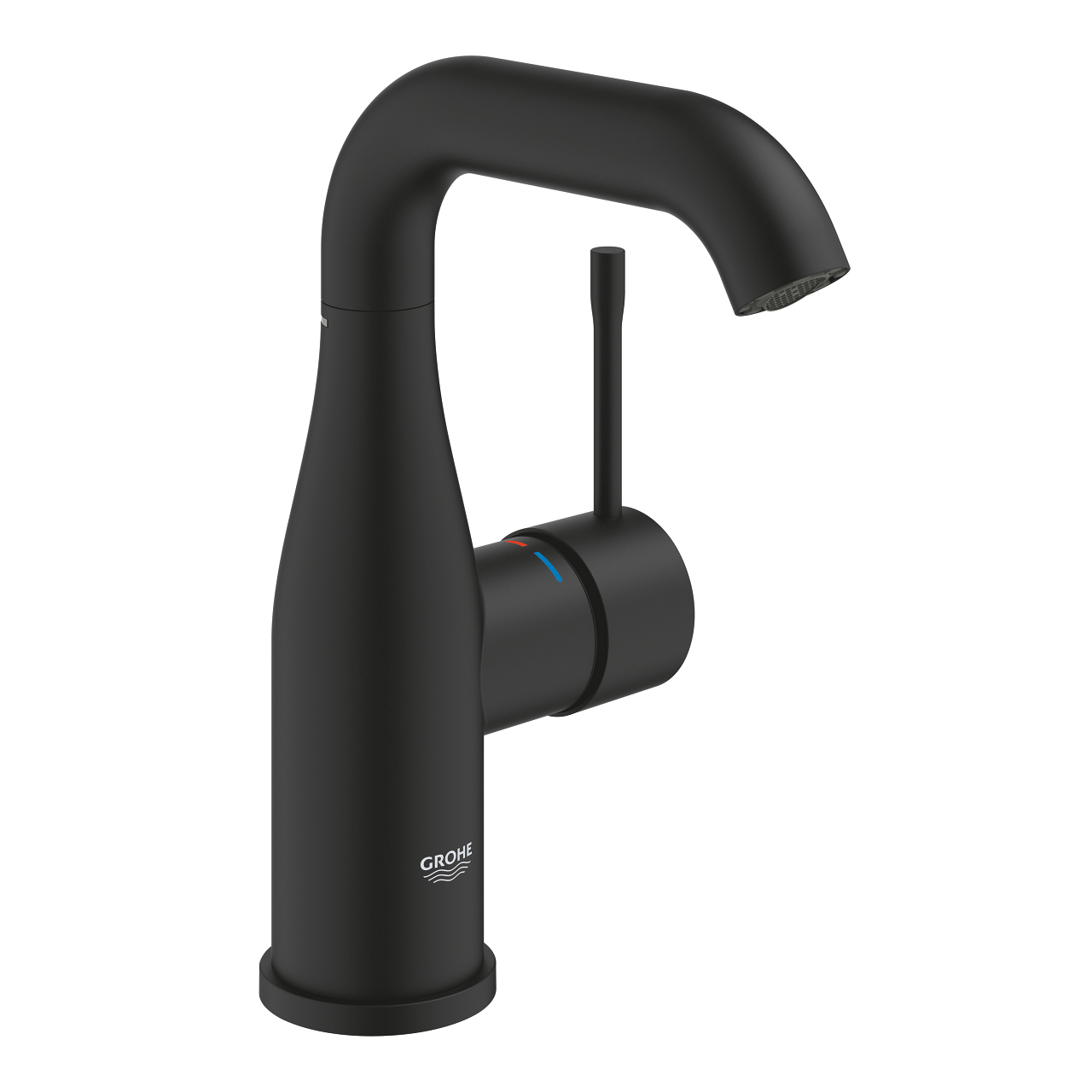 Grohe Essence New wastafelkraan M-size met hoge draaibare uitloop phantom black - zwart mat
