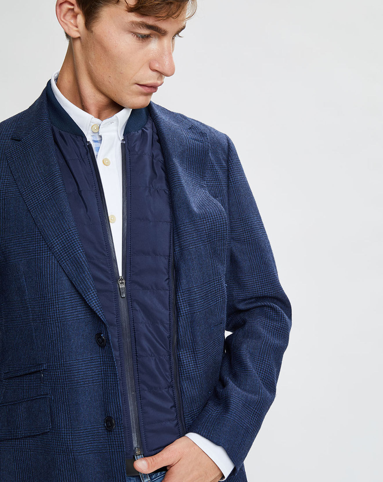 Hackett London Blazer en Laine doublure amovible bleu foncé