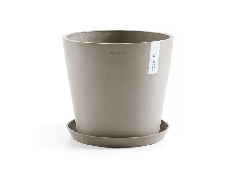 Ecopots Pflanzentopf Amsterdam 40, French Taupe Robuster und langlebiger Blumentopf