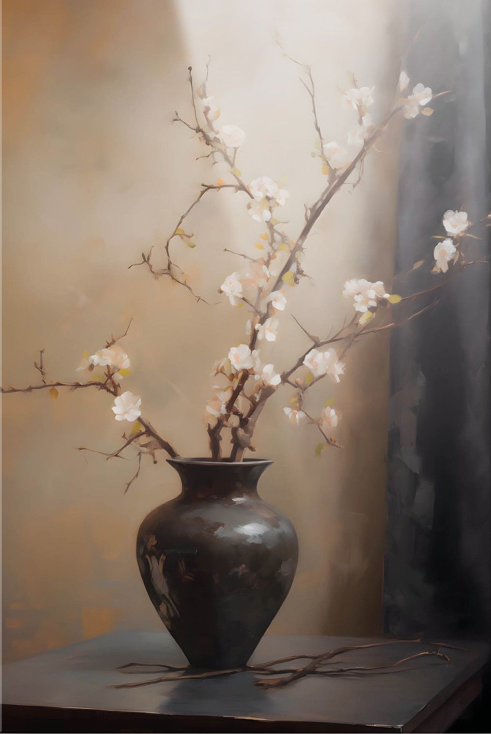 Glasschilderij Light Blossom Vase