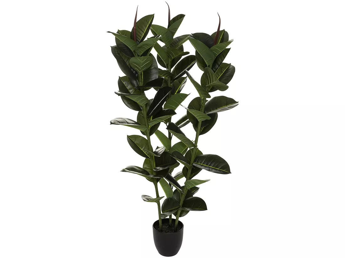 Plant de ficus robusta artificiel l.40 x p.40 x h 120, vert