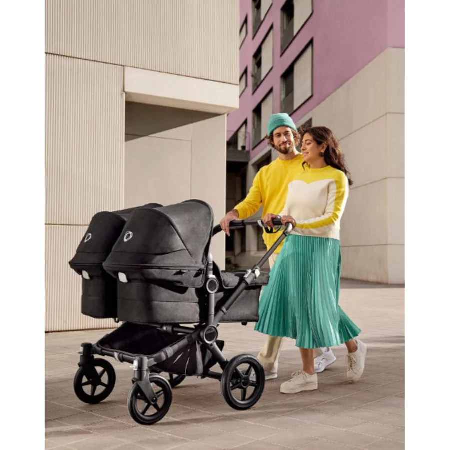 bugaboo Zwillingswagen Donkey 5 Twin Complete BlackMidnight Black