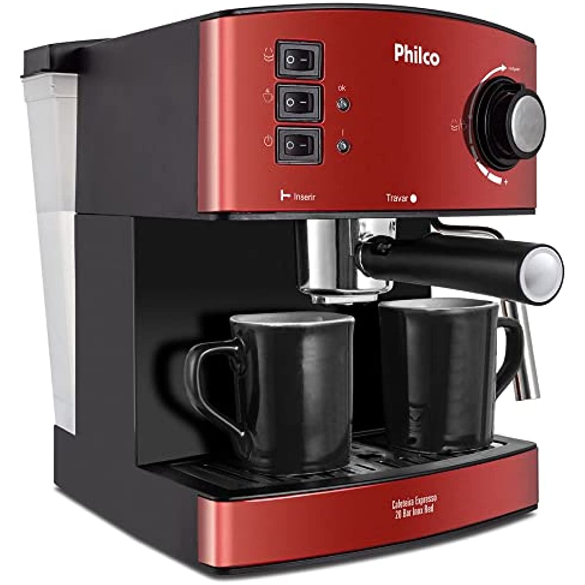 Cafeteira, Expresso 20 bar, 2 x&iacute;caras, Vermelho, 220V, Philco