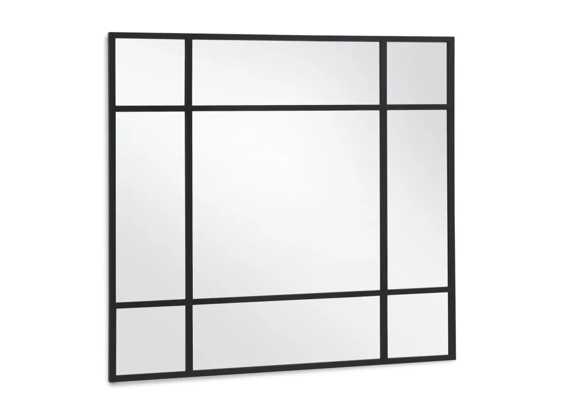Miroir carré 100x100 carré structure métal noir