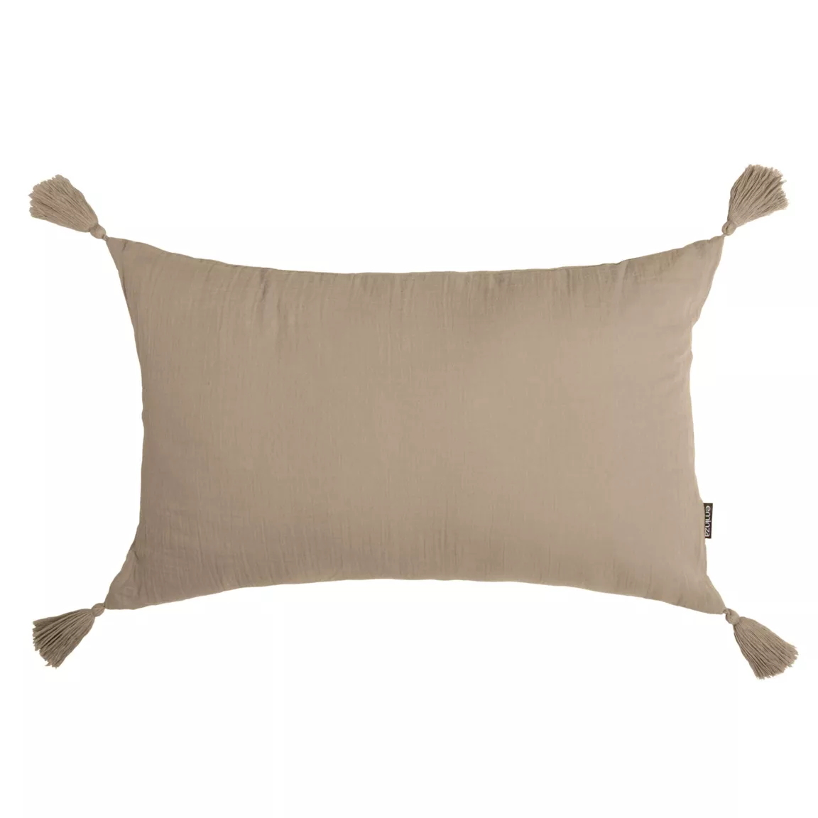 Coussin rectangulaire gaze de coton (40 x 60 cm) Gaïa Ficelle