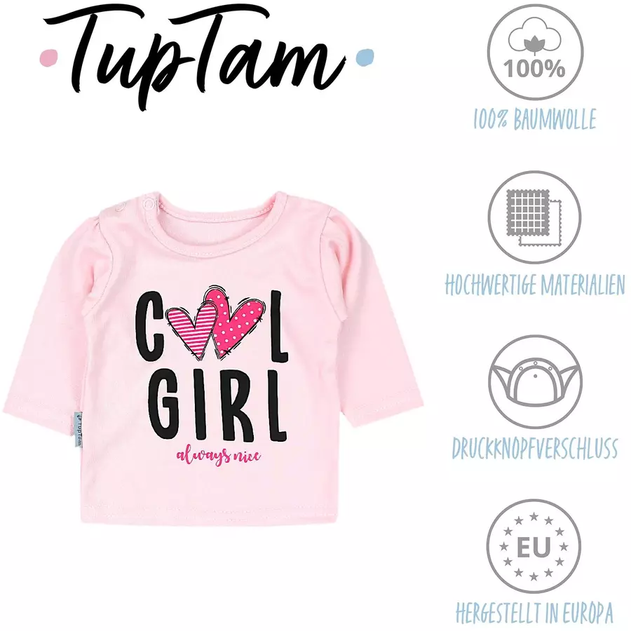 TupTam Baby Mädchen Langarmshirt 5er Set rosaorange