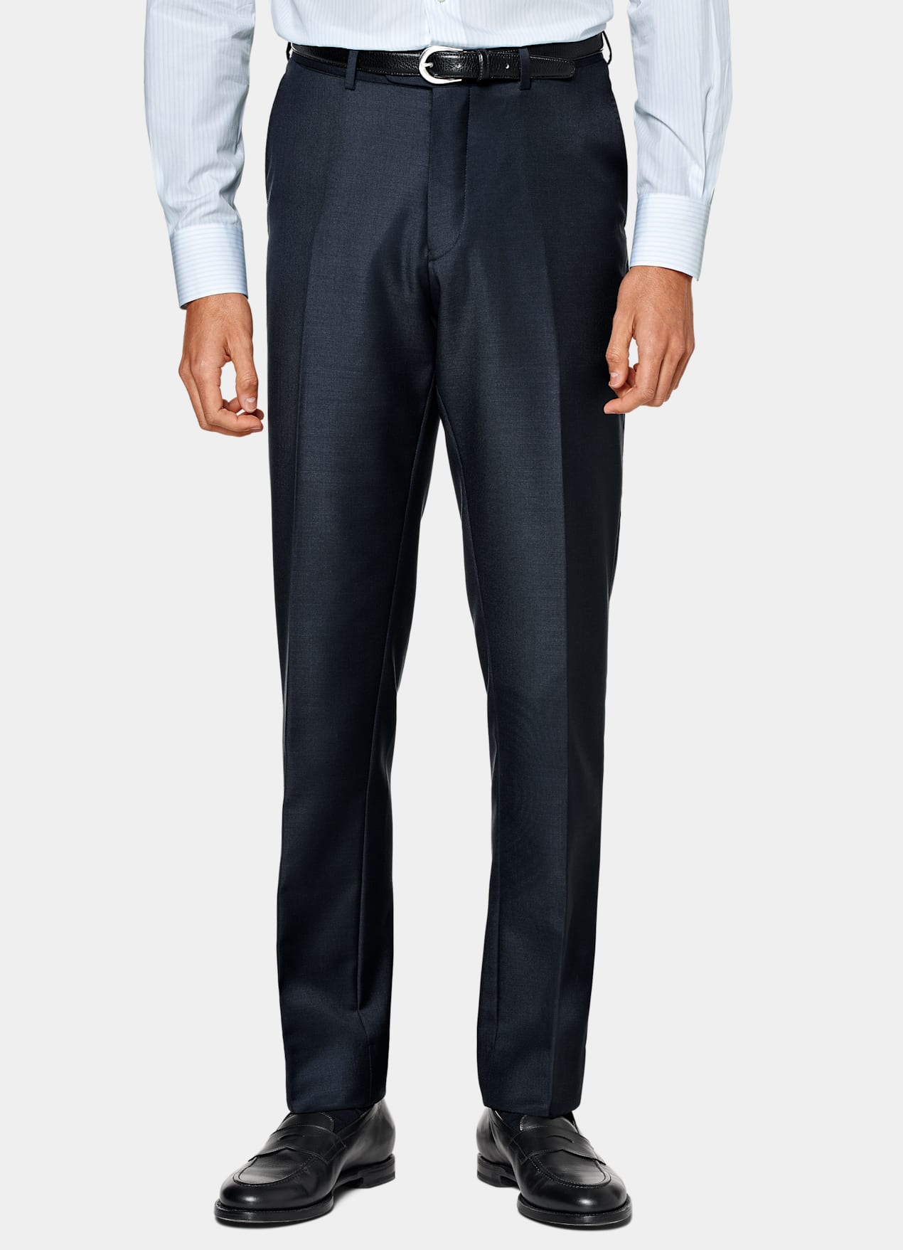 Pantalon de costume Slim Leg Straight bleu marine