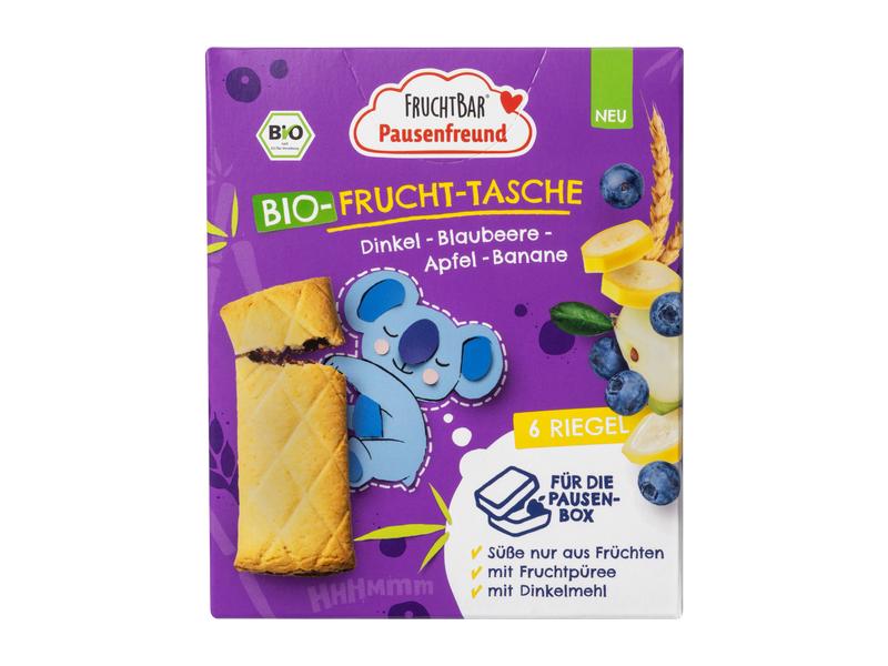 Fruchtbar Riegel Fruchttasche Dinkel, Blaubeere, Apfel 6 x Bio-Keks-Riegel mit Fruchtfüllung