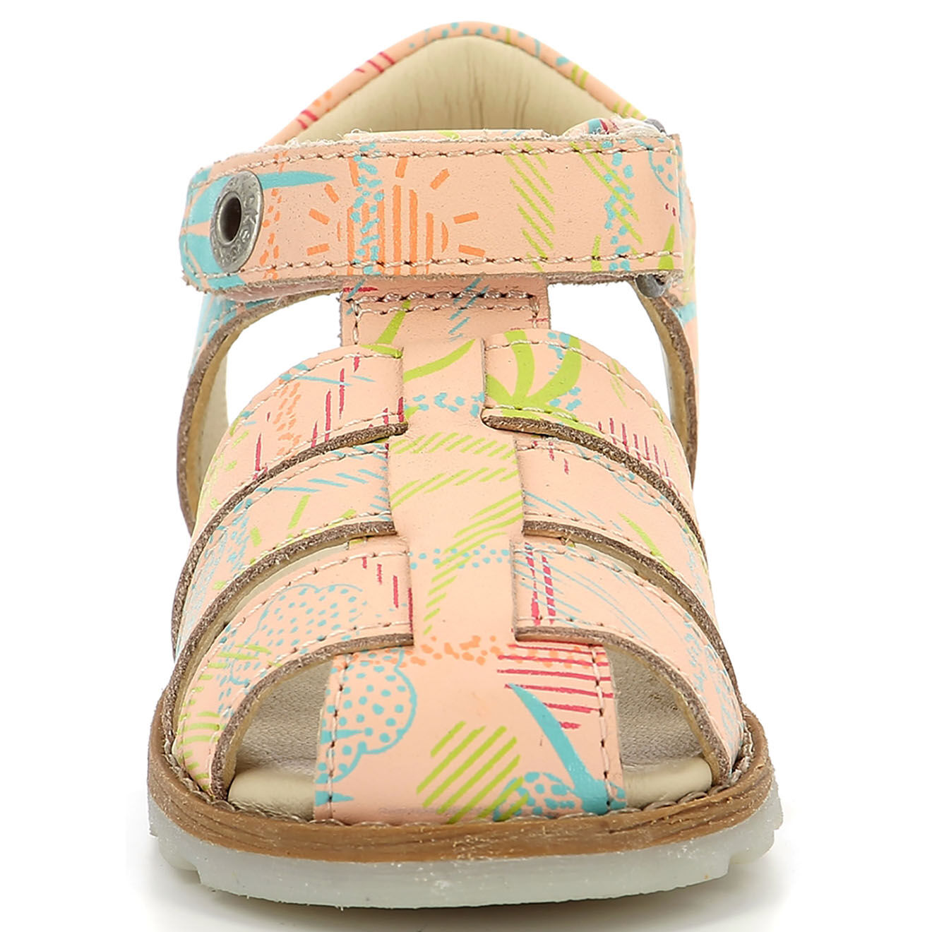 Kickers Sandales en Cuir Nonosti rose/sunshine