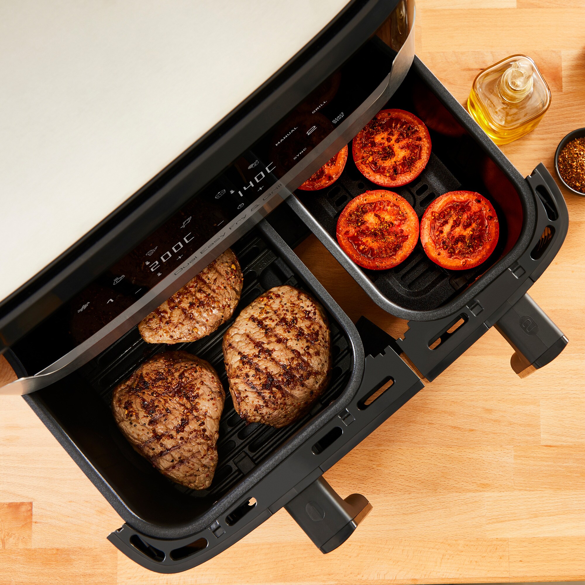 Tefal Heißluftfritteuse Doppel-Heißluftfritteuse Dual Easy Fry & Grill