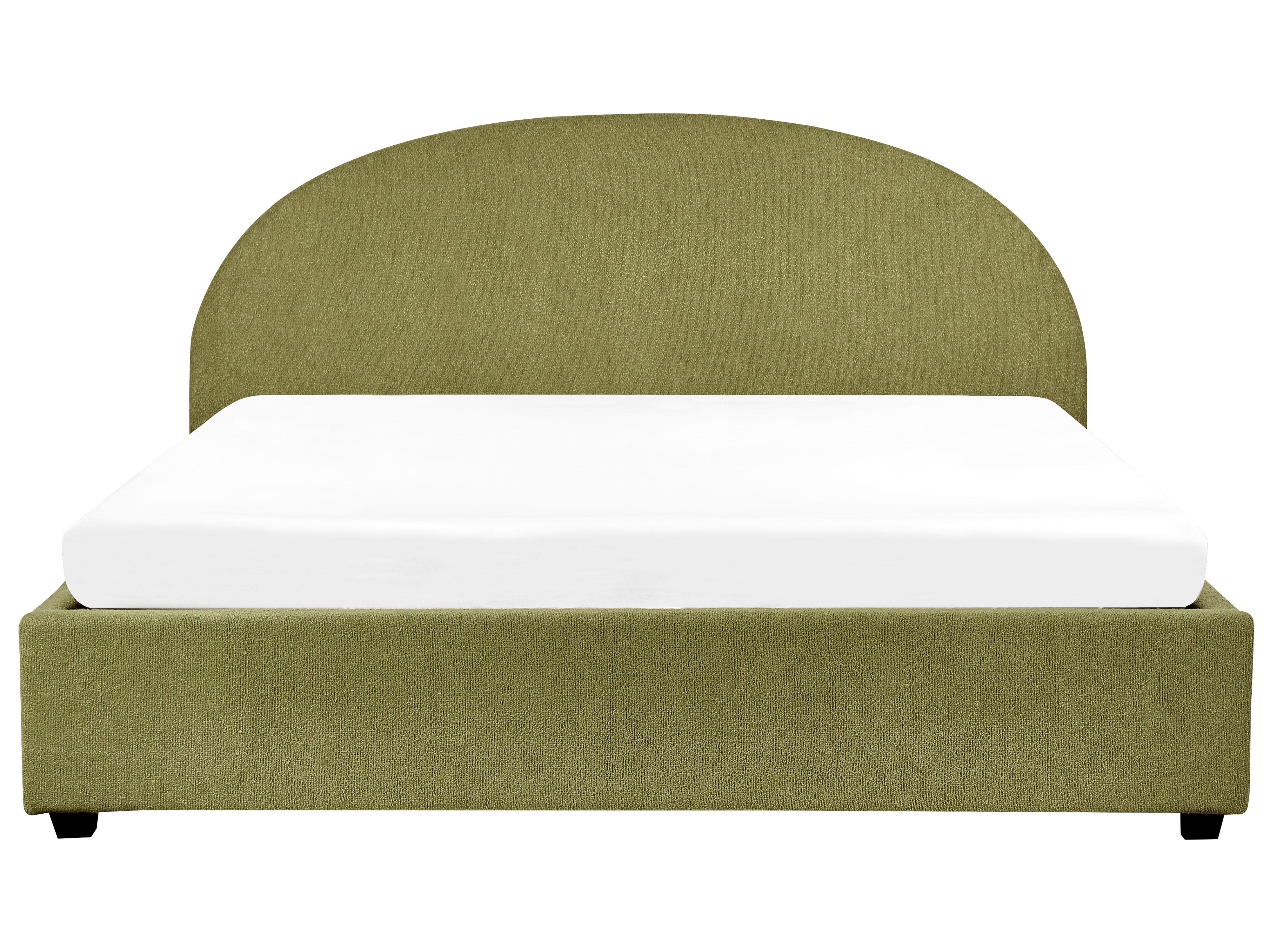 Bed met opbergruimte Bouclé VAUCLUSE 180 x 200 cm Olijfgroen