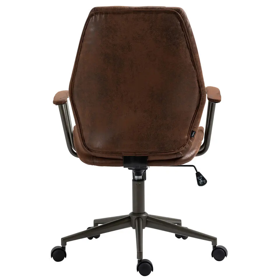 CLP Bureaustoel Nampa zwart Frame - Kunstleer - cognac