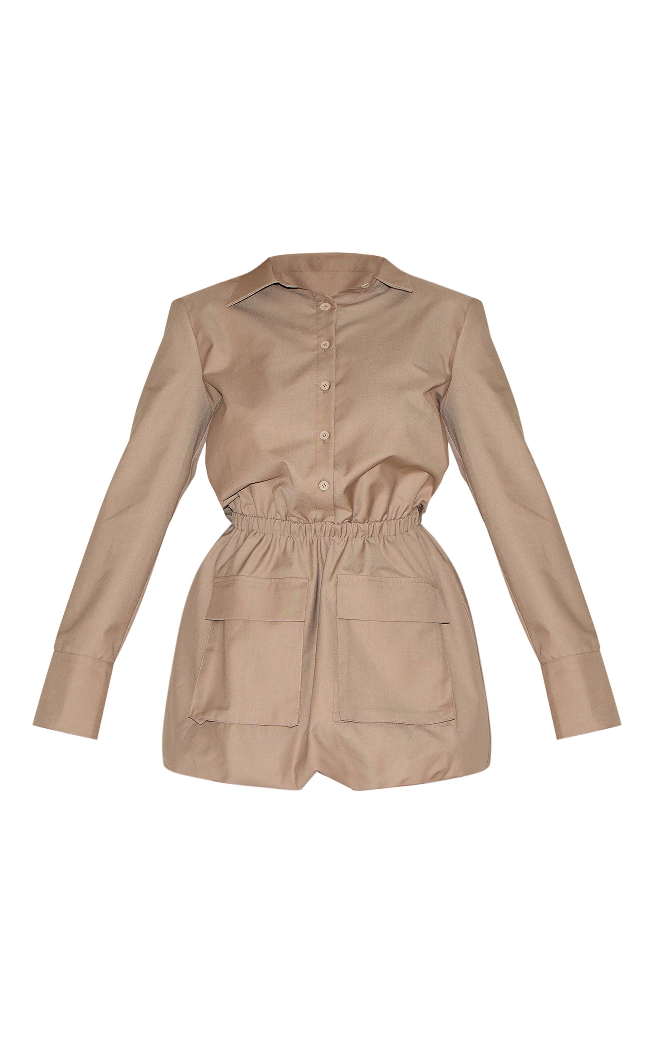 Moka Robe Chemise Cargo Bouffante À Boutons Devant Shape
