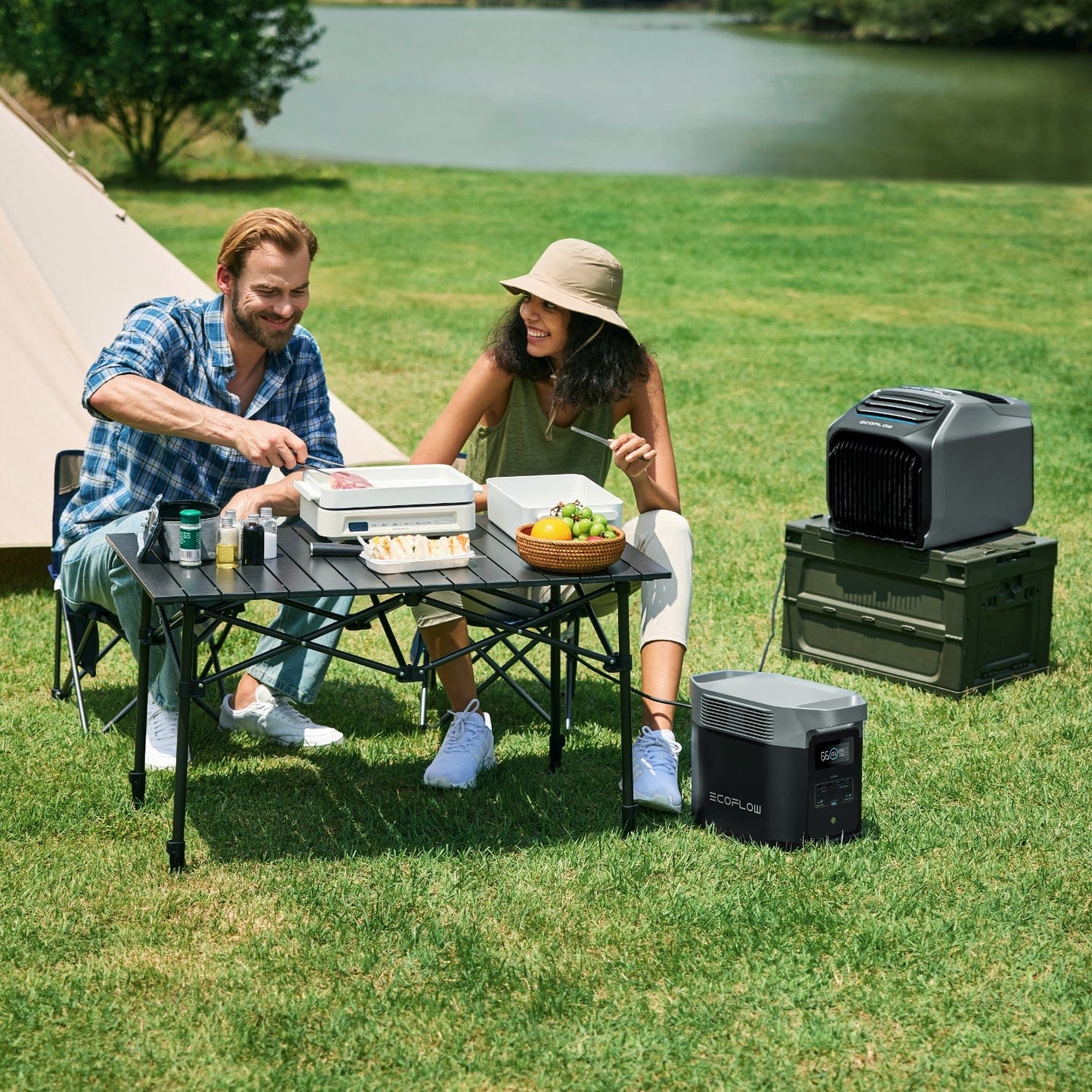 EcoFlow WAVE 2 + DELTA 2 Max + 400W Tragbares Solarpanel + XT150