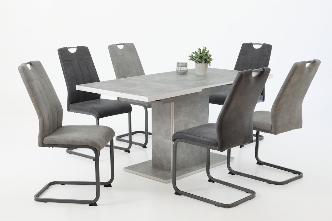 Esstisch ALICE T 120-160 x 80 cm betongrau