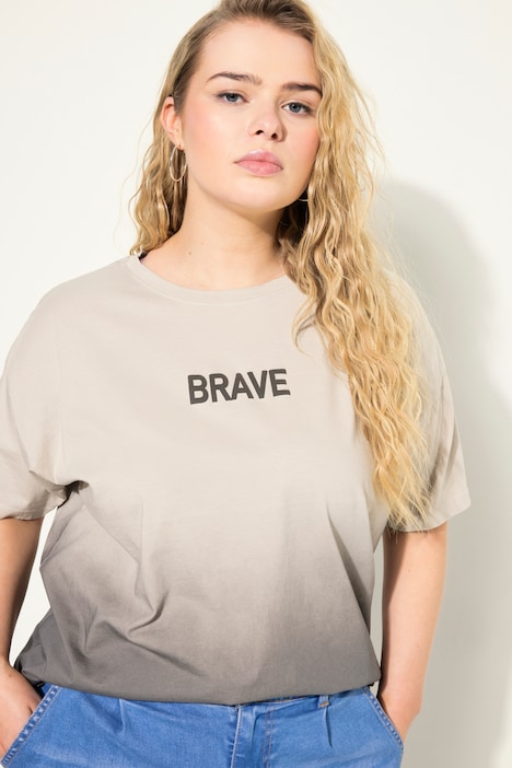 Oversized-Shirt, Statemenr, Farbverlauf, Rundhals, Halbarm