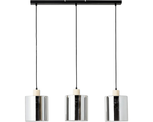 Hanglamp, 3-lichts, HxB 120x90 cm, zwart