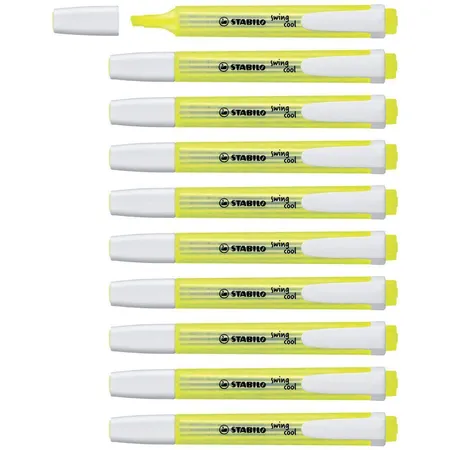 Textmarker - STABILO swing cool - 10er Pack - gelb