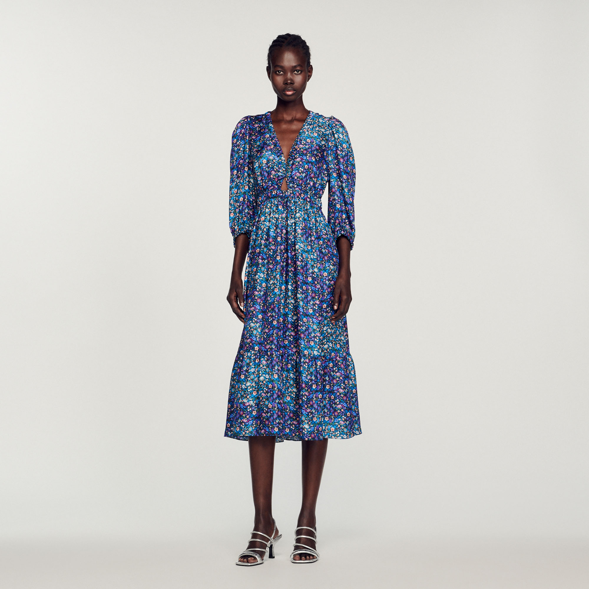 Robe longue imprime fleuri