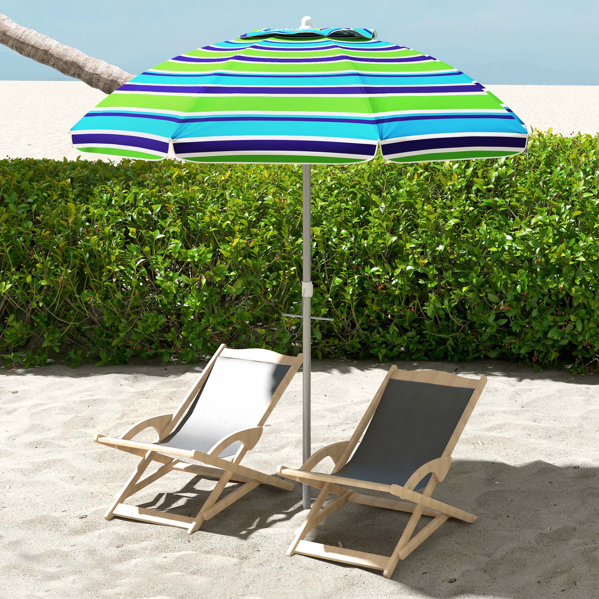 Guarda-sol de praia multicolorido Outsunny