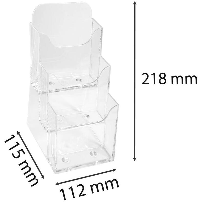 Distributeur de prospectus 3 compartiments DL (10X21cm) - Cristal
