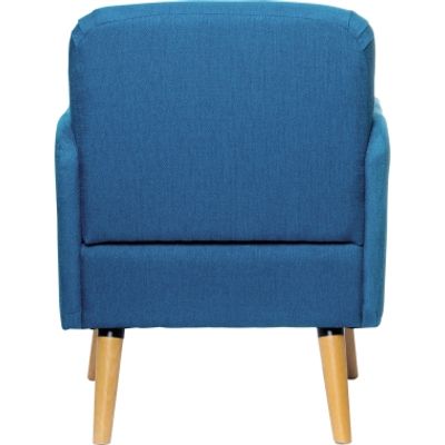 Fauteuil d'accueil BROOKS avec accoudoirs - pieds en hêtre massif - bleu