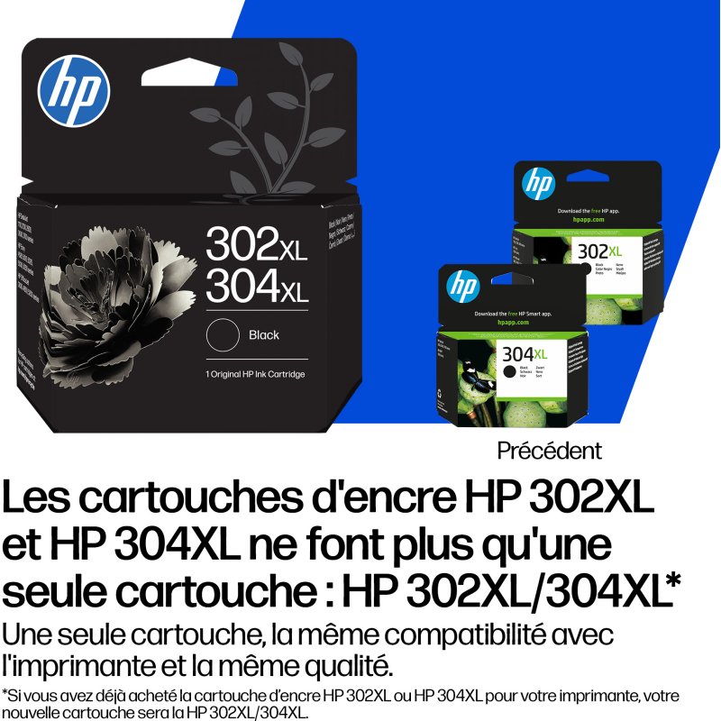 HP 302/304 Cartouche d’encre noire authentique