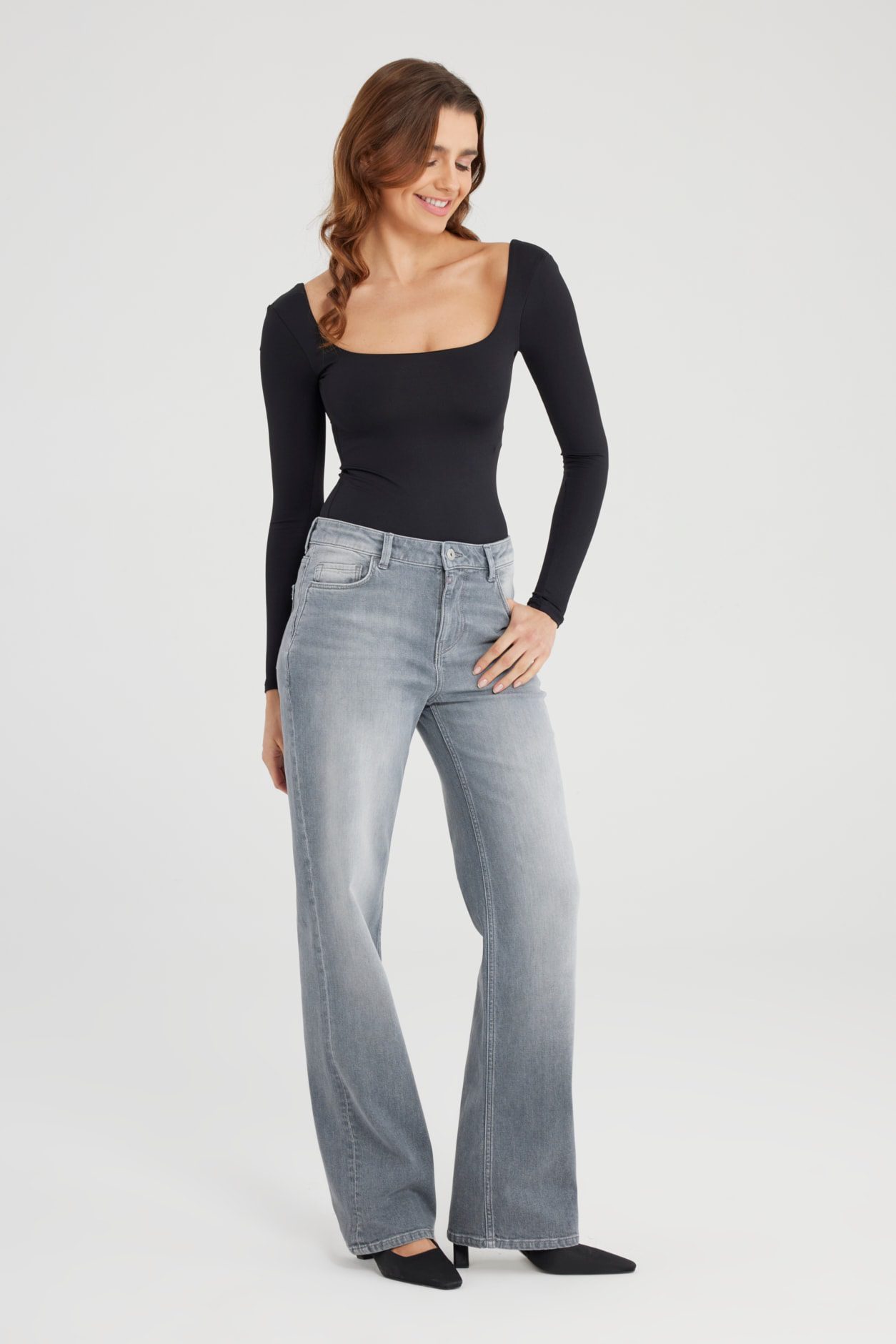 COJ Denim - Nova Mid Waist Jeans - Grey Vintage