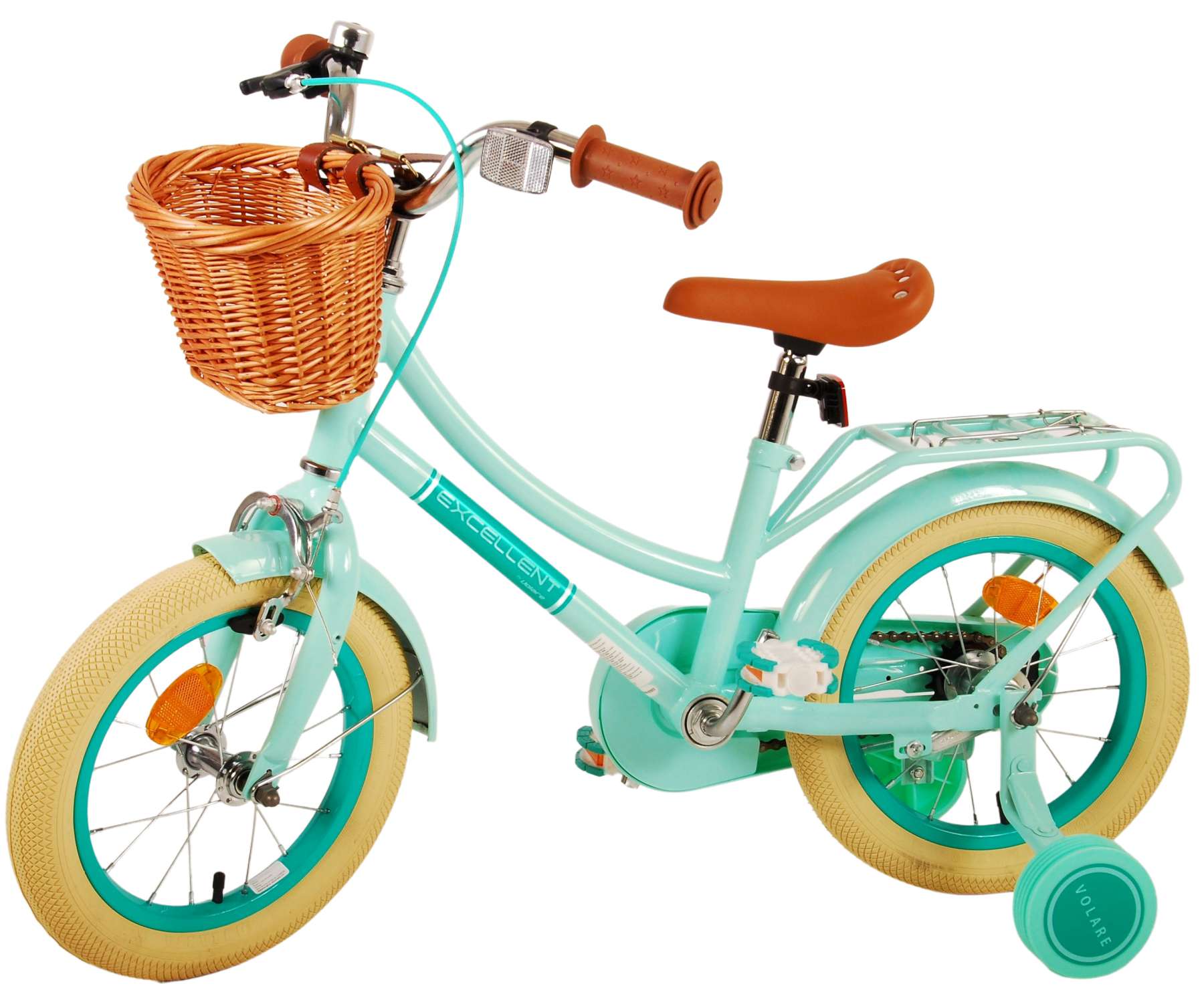 TPFSports Excellent Kinderfahrrad - Mädchen - 14 Zoll - Rücktritt + Handbremse - Grün