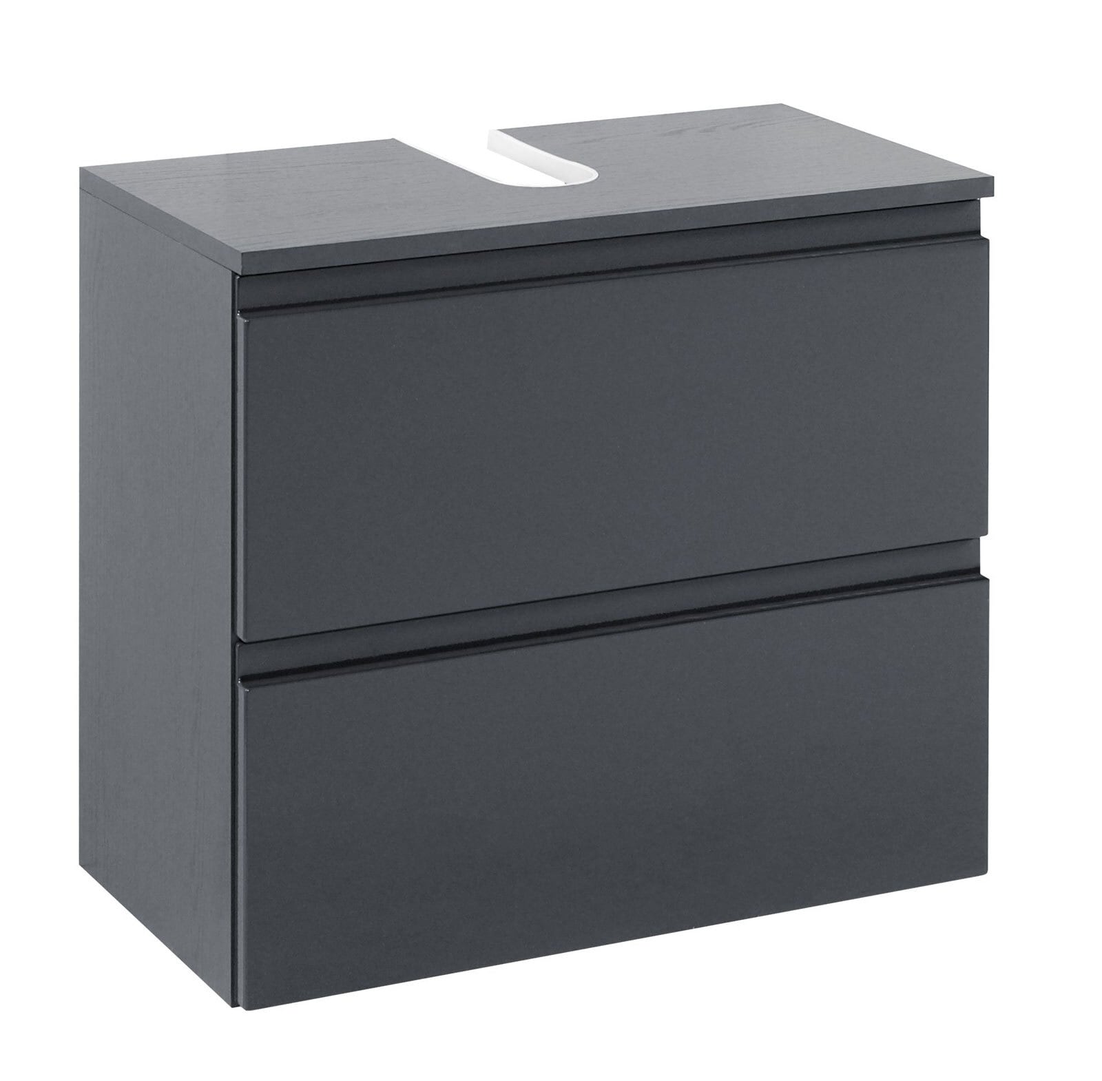 Waschbeckenunterschrank CARDIFF 60 x 53 cm Graphit Hochglanz