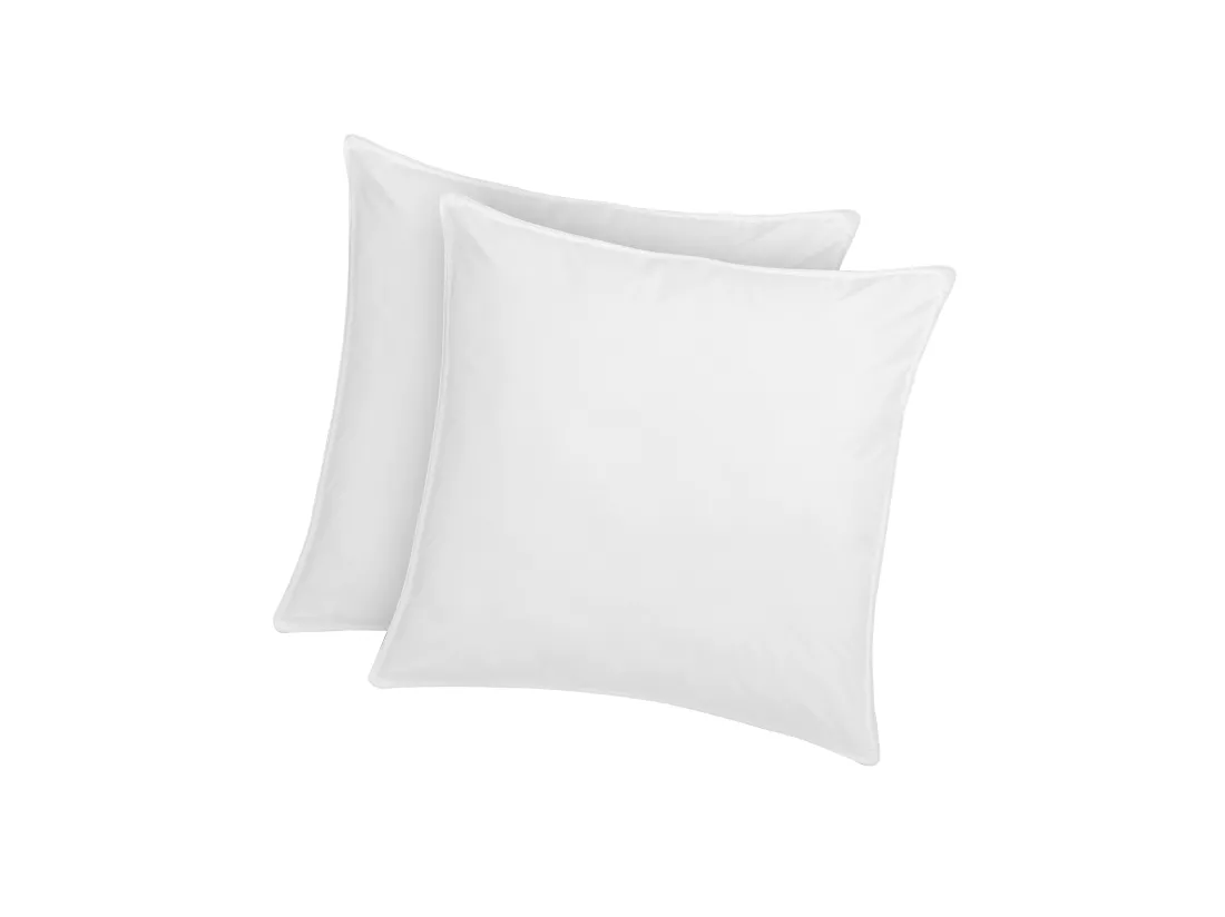 Lot de 2 oreillers traitement anti-acariens naturel Greencare - 60 x 60 cm - 550 gr - Blanc - coton - AZYLIA