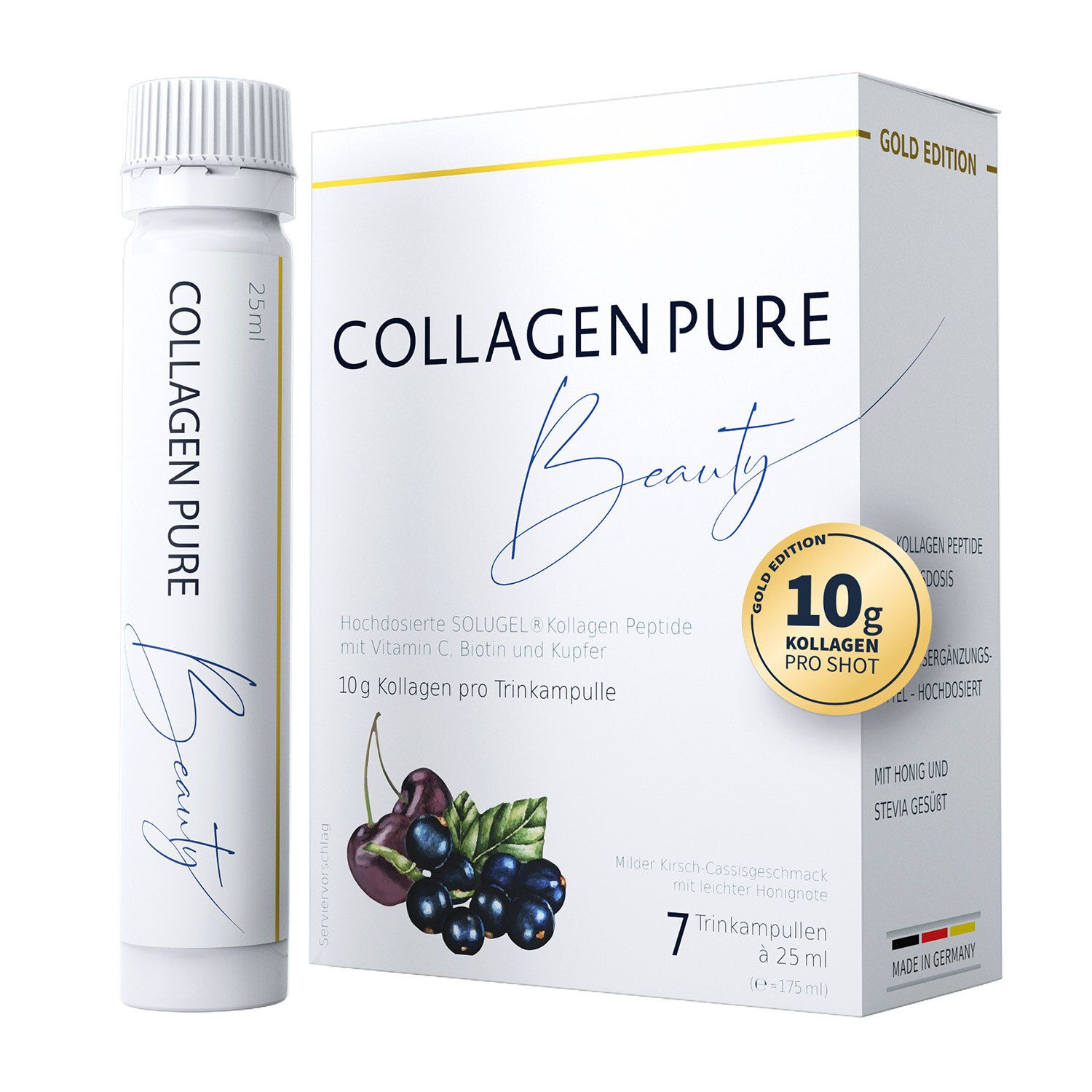 COLLAGEN PURE Beauty 10 g Gold Trinkampullen hochdosiert