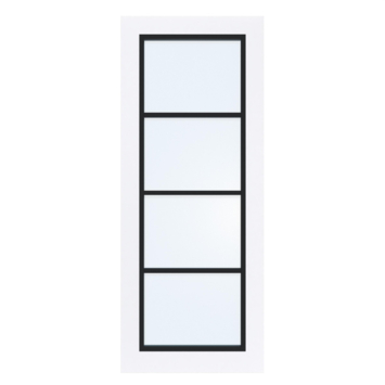 Arne & Bodil binnendeur ABB103 blank glas - extra wit afgelakt - glaslat diep zwart
